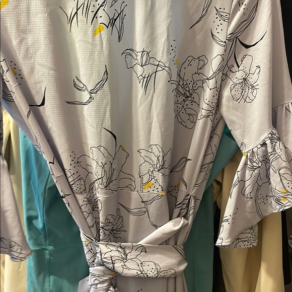 Source Unknown Floral Wrap Dress - Lavender and Yellow - Picture 5 of 6